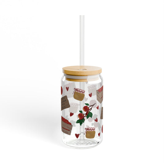Apple Orchard Harvest Sipper with Straw - Perfect for Gifts, Home Decor, Parties, Eco-Friendly Hydration, Special Occasions