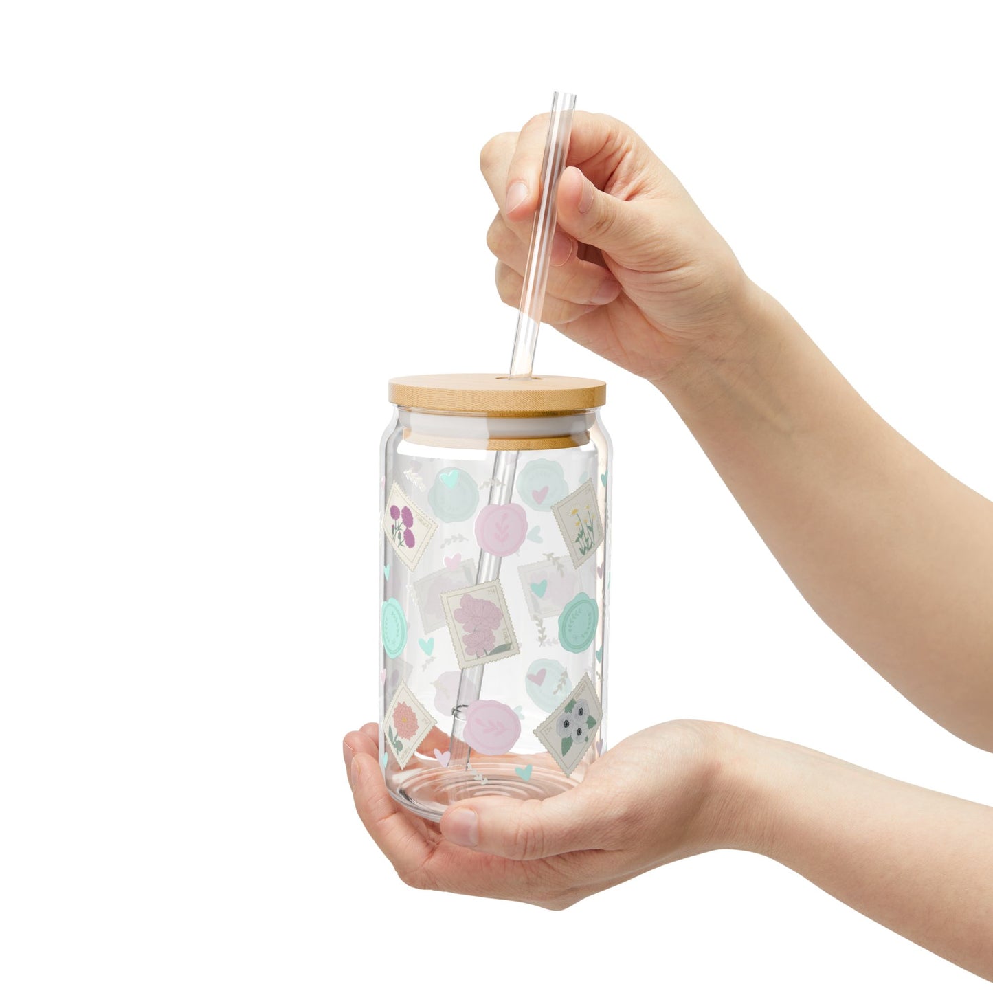 Love Letters Glass Cup, 16oz - Fun Drinkware for Parties, Valentine’s Day, Mother’s Day, Eco-Friendly Gift