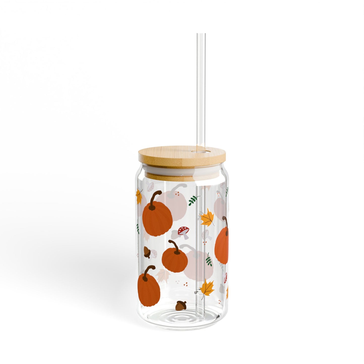 Autumn Harvest Sipper Glass, Fall Decor, 16oz Drinkware, Autumn Vibes, Halloween Party, Thanksgiving Gift, Eco-Friendly Cup