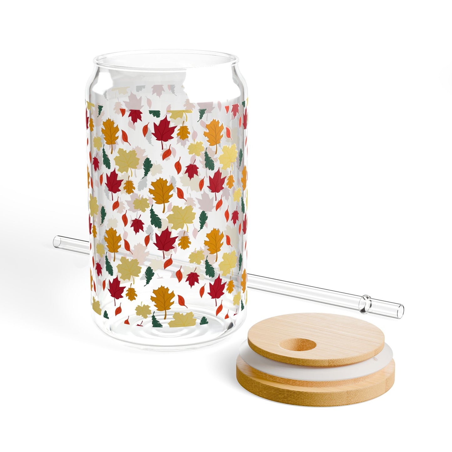 Sweater Weather Vibes Sipper Glass, 16oz - Eco-Friendly Drinkware for Fall Parties, Picnics, Outdoor Events, Gifts