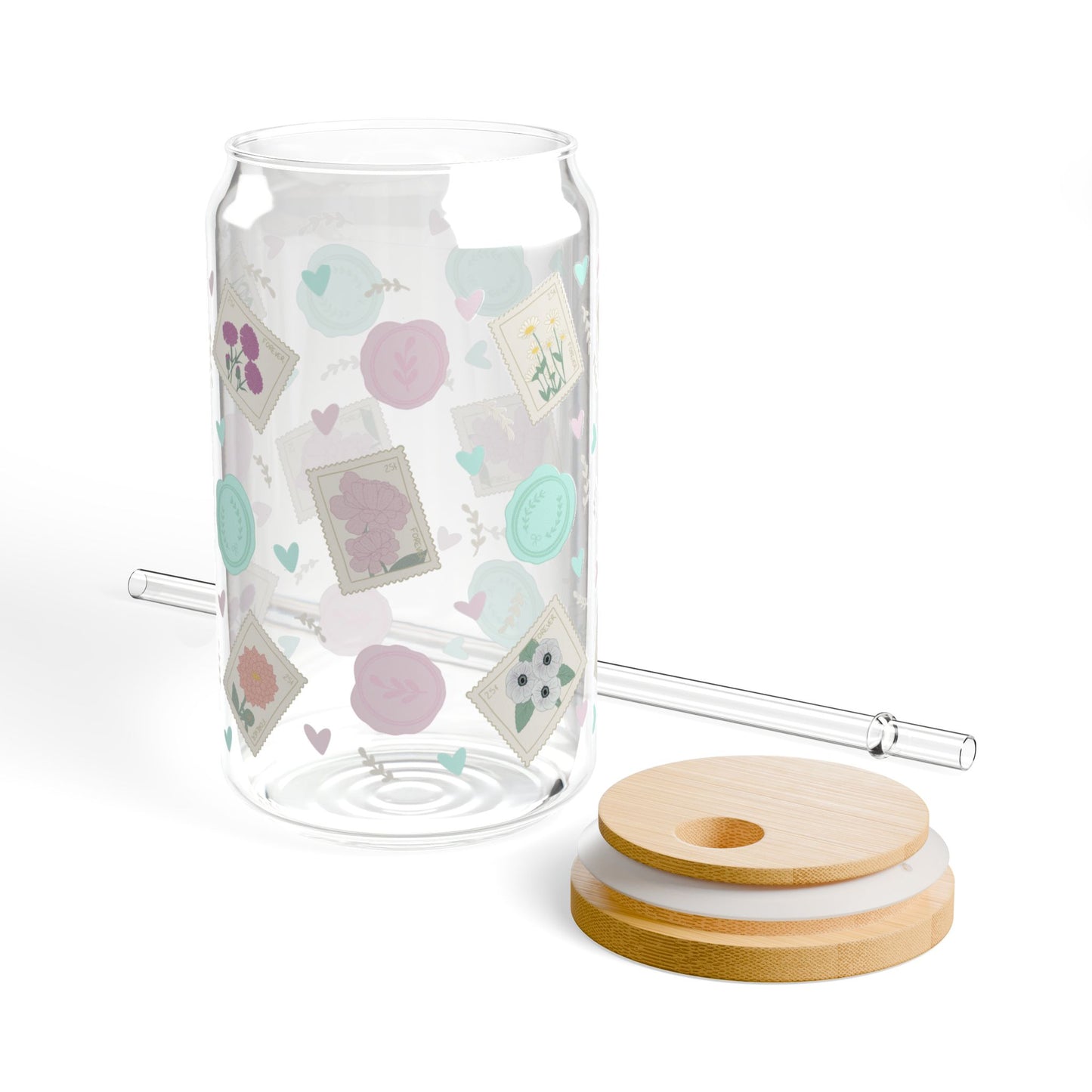 Love Letters Glass Cup, 16oz - Fun Drinkware for Parties, Valentine’s Day, Mother’s Day, Eco-Friendly Gift