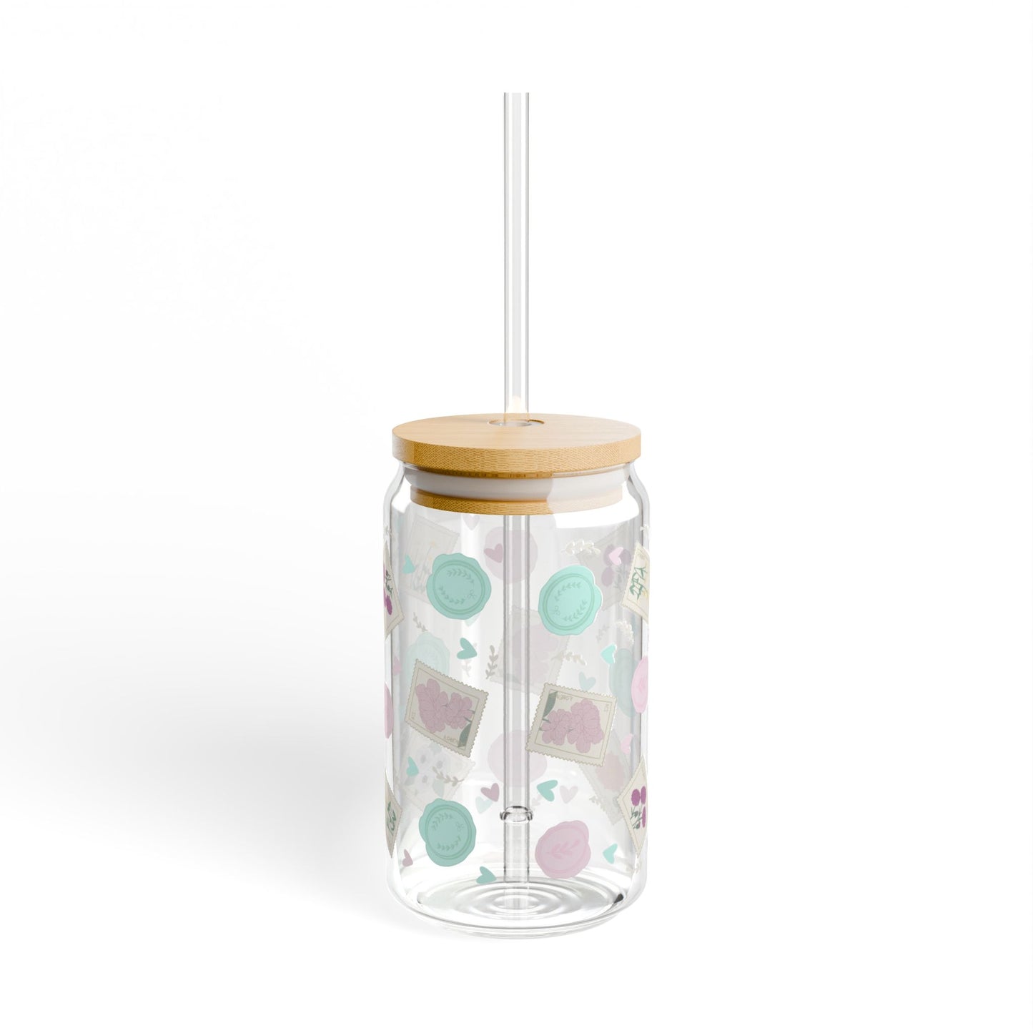 Love Letters Glass Cup, 16oz - Fun Drinkware for Parties, Valentine’s Day, Mother’s Day, Eco-Friendly Gift