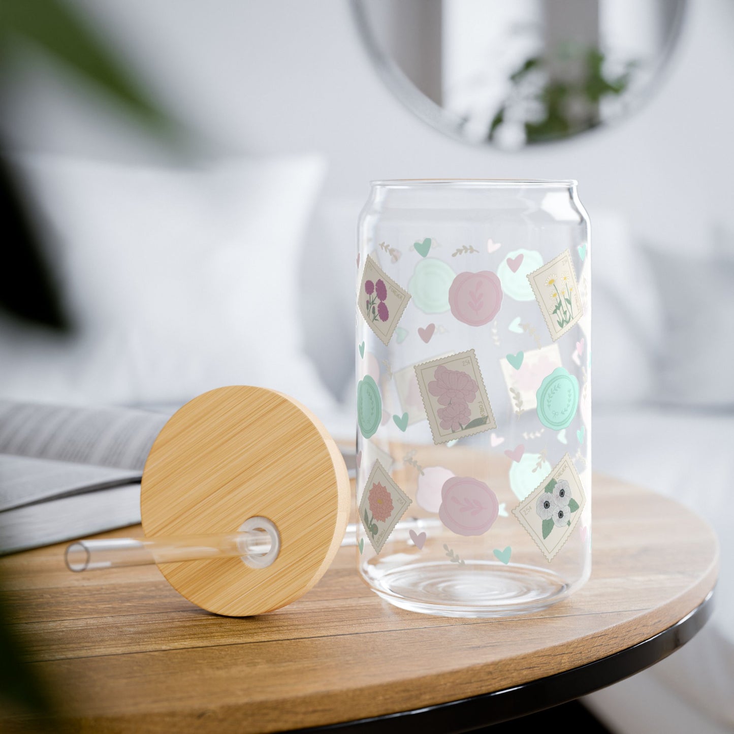 Love Letters Glass Cup, 16oz - Fun Drinkware for Parties, Valentine’s Day, Mother’s Day, Eco-Friendly Gift