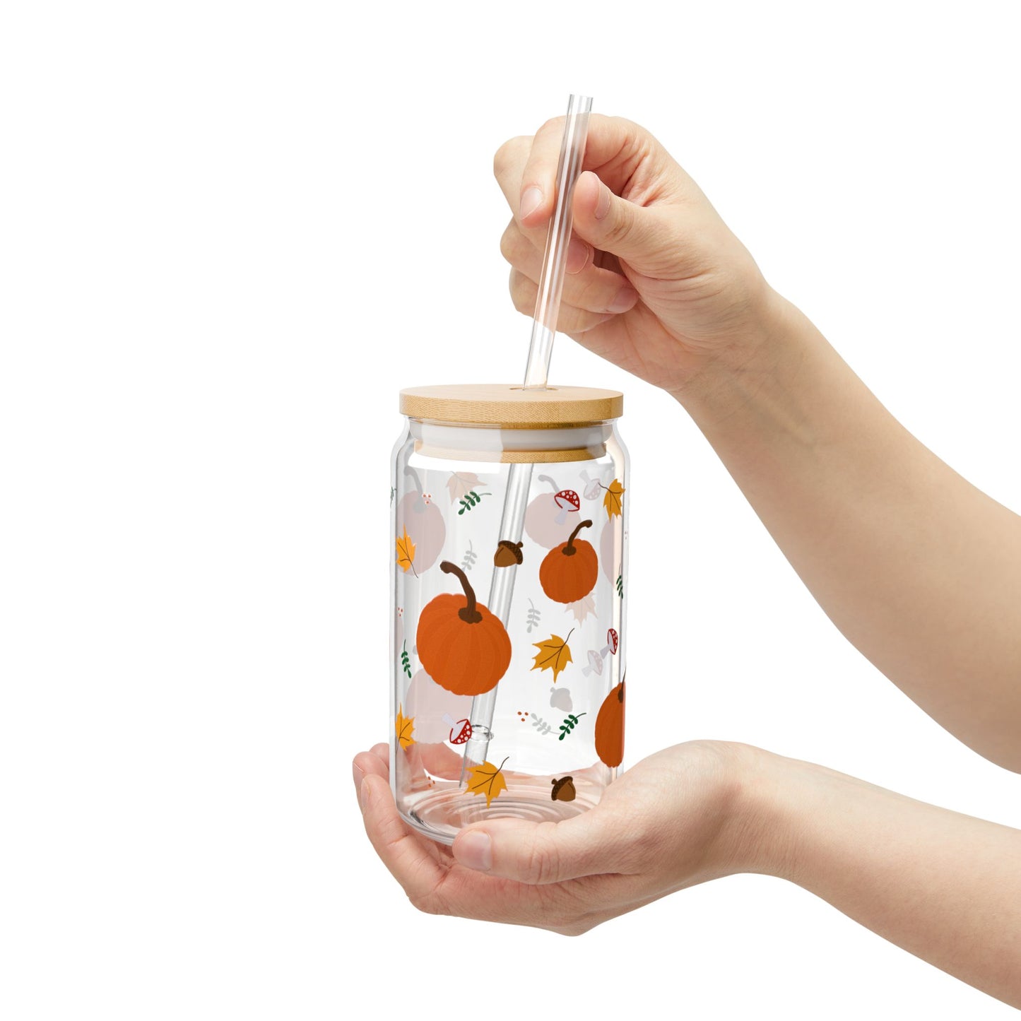 Autumn Harvest Sipper Glass, Fall Decor, 16oz Drinkware, Autumn Vibes, Halloween Party, Thanksgiving Gift, Eco-Friendly Cup