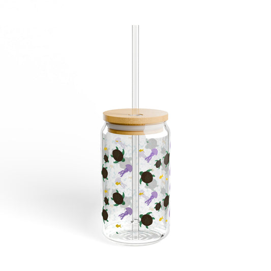 Under The Sea Sipper Glass | 16oz | Perfect for Parties, Beach Days, Home Decor, Gifts, Eco-Friendly DrinkwareOcean D