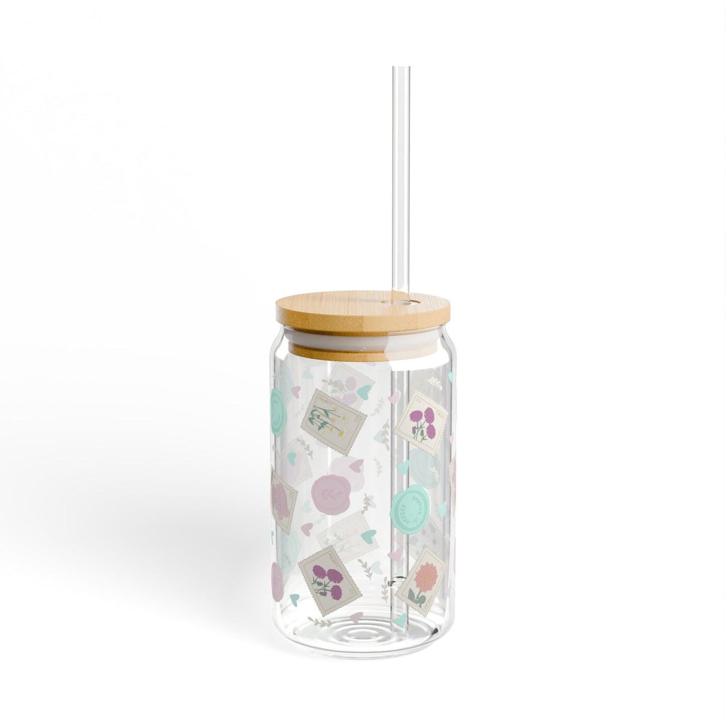 Love Letters Glass Cup, 16oz - Fun Drinkware for Parties, Valentine’s Day, Mother’s Day, Eco-Friendly Gift