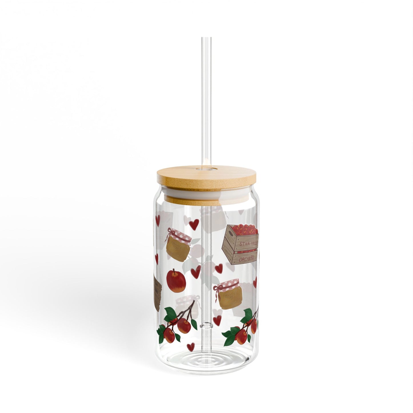 Apple Orchard Harvest Sipper with Straw - Perfect for Gifts, Home Decor, Parties, Eco-Friendly Hydration, Special Occasions