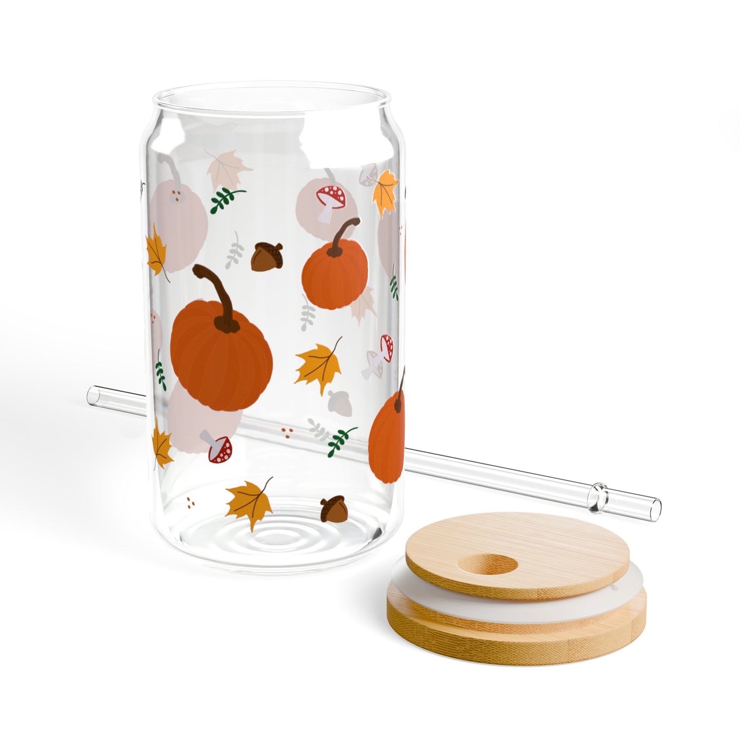 Autumn Harvest Sipper Glass, Fall Decor, 16oz Drinkware, Autumn Vibes, Halloween Party, Thanksgiving Gift, Eco-Friendly Cup