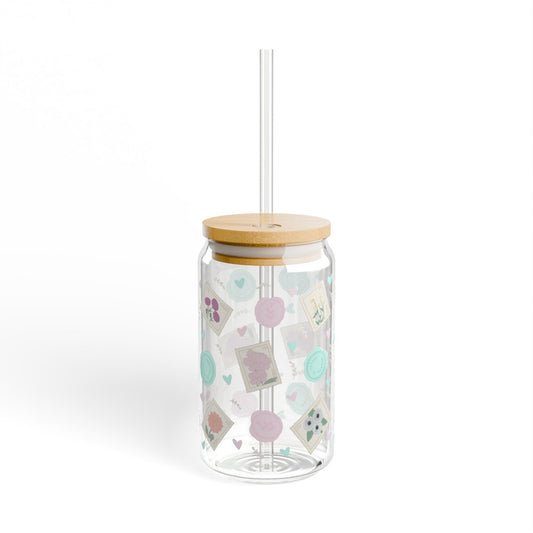 Love Letters Glass Cup, 16oz - Fun Drinkware for Parties, Valentine’s Day, Mother’s Day, Eco-Friendly Gift