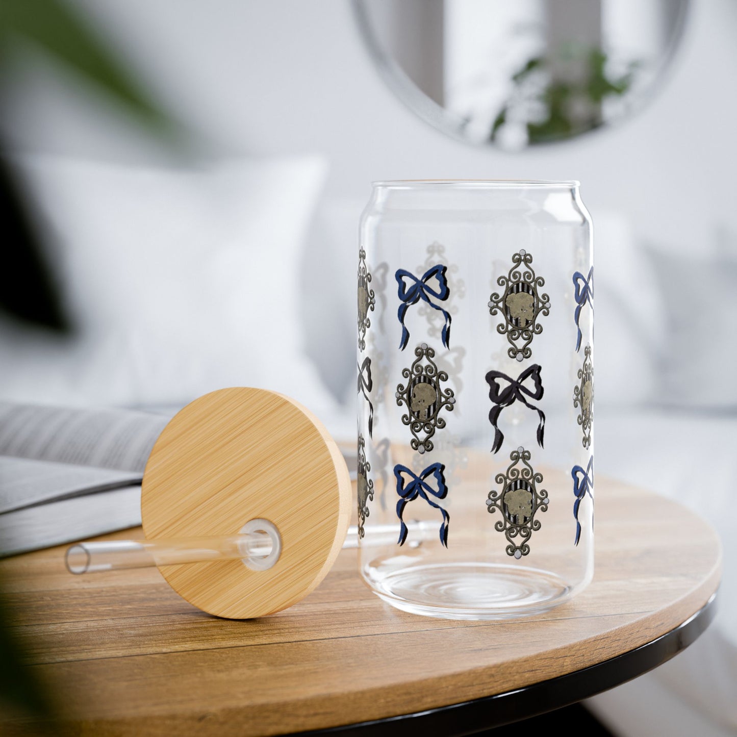 Midnight Gallery Glass Can Cup , Stylish Drinkware, Perfect for Parties, Gifts, Home Decor, Sustainable Living