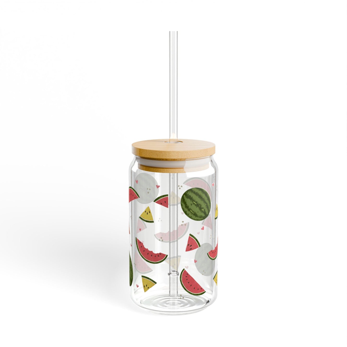 Watermelon Crush Sipper Glass, Refreshing Drinkware, Summer Parties, Eco-Friendly Glass, Gift Idea for Fruit Lovers, Party Decor
