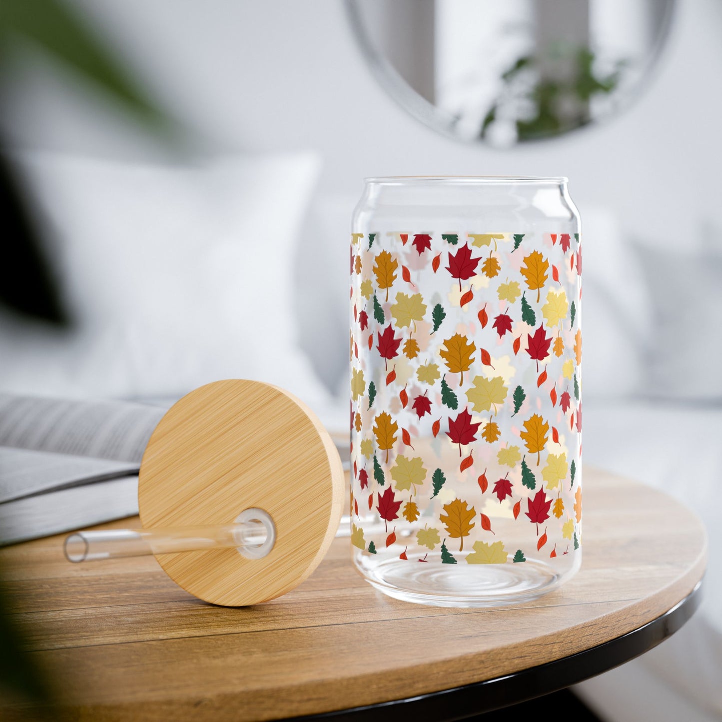 Sweater Weather Vibes Sipper Glass, 16oz - Eco-Friendly Drinkware for Fall Parties, Picnics, Outdoor Events, Gifts