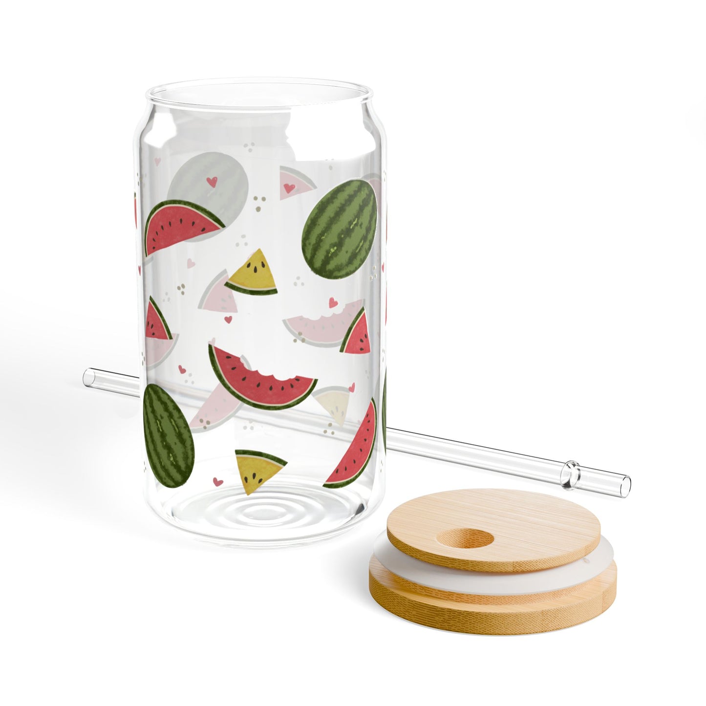 Watermelon Crush Sipper Glass, Refreshing Drinkware, Summer Parties, Eco-Friendly Glass, Gift Idea for Fruit Lovers, Party Decor