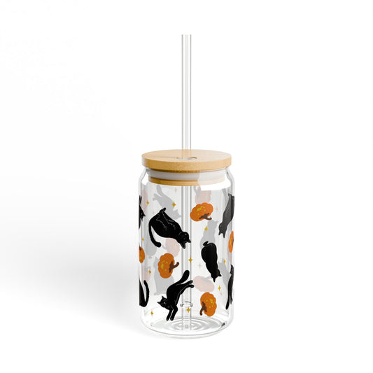 Black Cat Pumpkin Patch, Halloween Decor, Gift for Cat Lovers, Fall Drinks, Cute Halloween Kitchenware, Black Cat Party Supplies